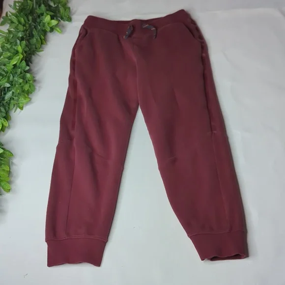 Athletic works cozy joggers sweats boys 10-12 maroon - Picture 1 of 8